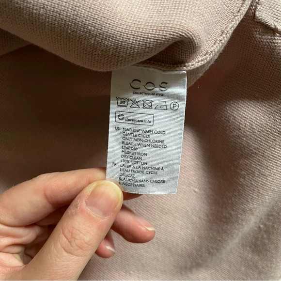 COS A-Line Milano 100% Cotton Sweater Jumper in Dusty Pink Size S - Picture 6 of 7
